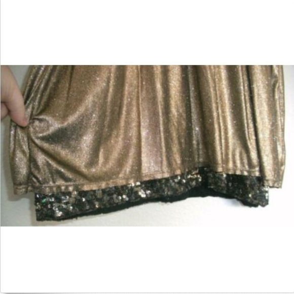 Alice + Olivia Estelle Gold Shimmer Sequin Dress L - Picture 6 of 8